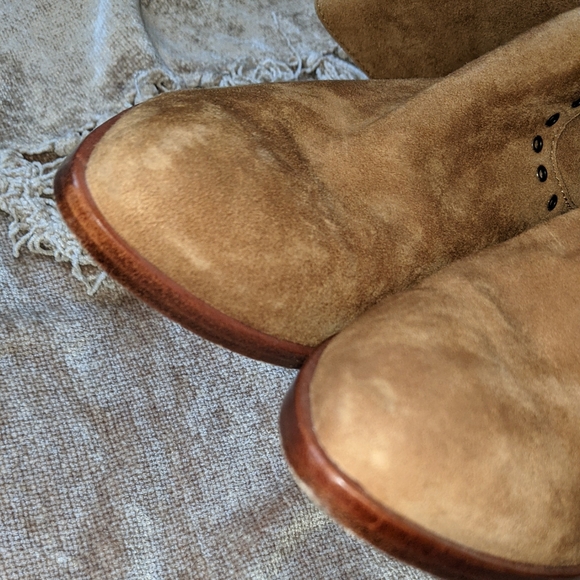 Frye Ray Grommet Brown Suede Knee High Boots 7.5 - Picture 6 of 16